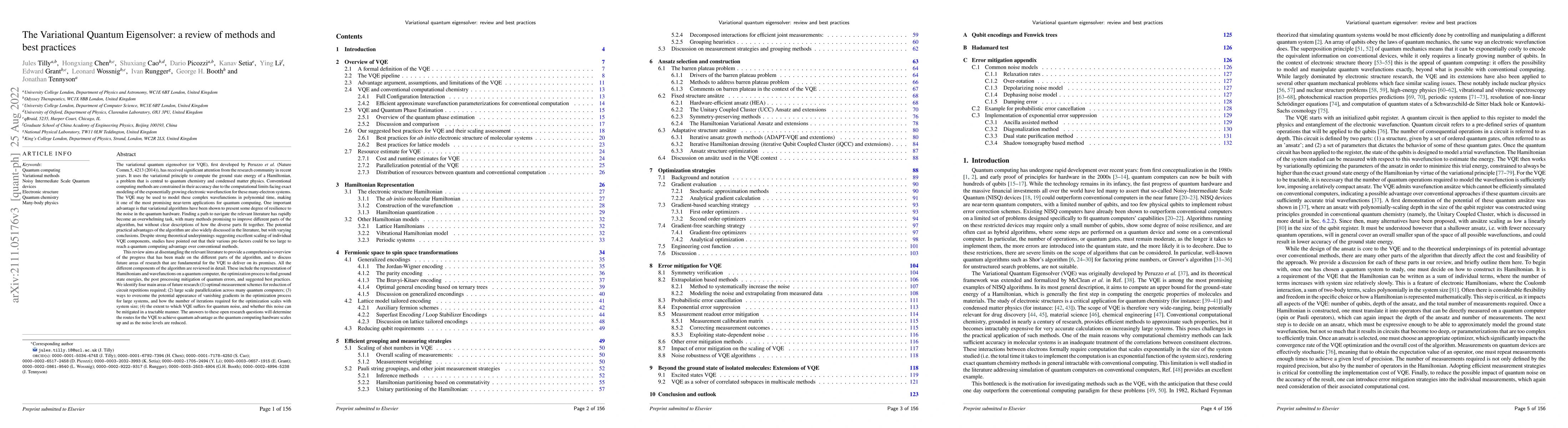 Thumbnail for The Variational Quantum Eigensolver: a review of methods and best
  practices