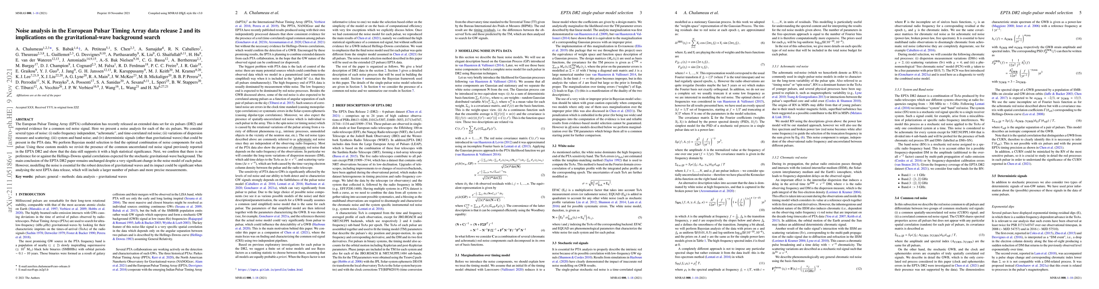 Thumbnail for Noise analysis in the European Pulsar Timing Array data release 2 and
  its implications on the gravitational-wave background search
