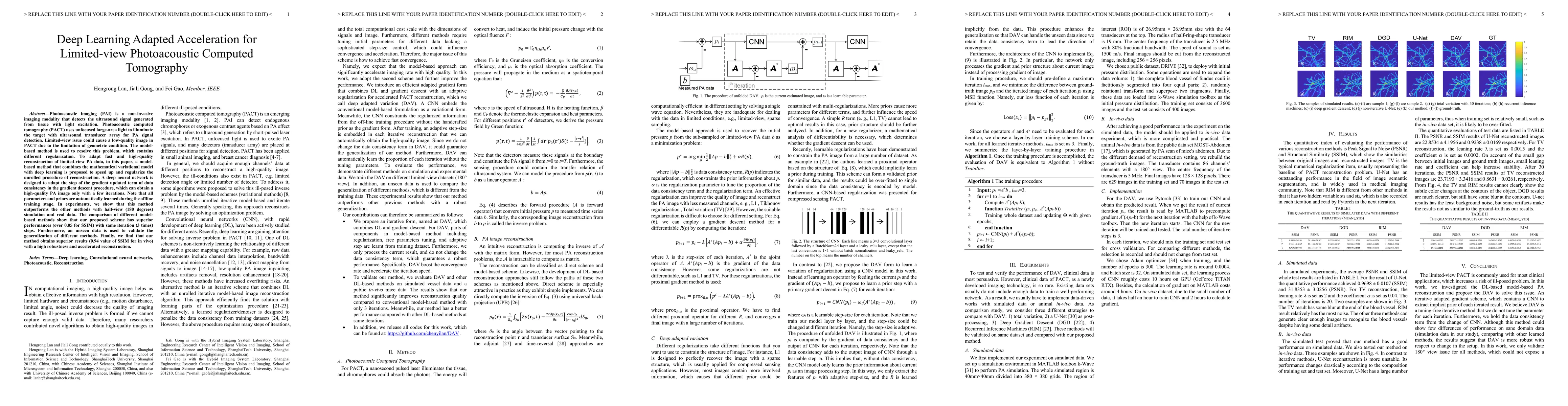 Thumbnail for Deep Learning Adapted Acceleration for Limited-view Photoacoustic
  Computed Tomography