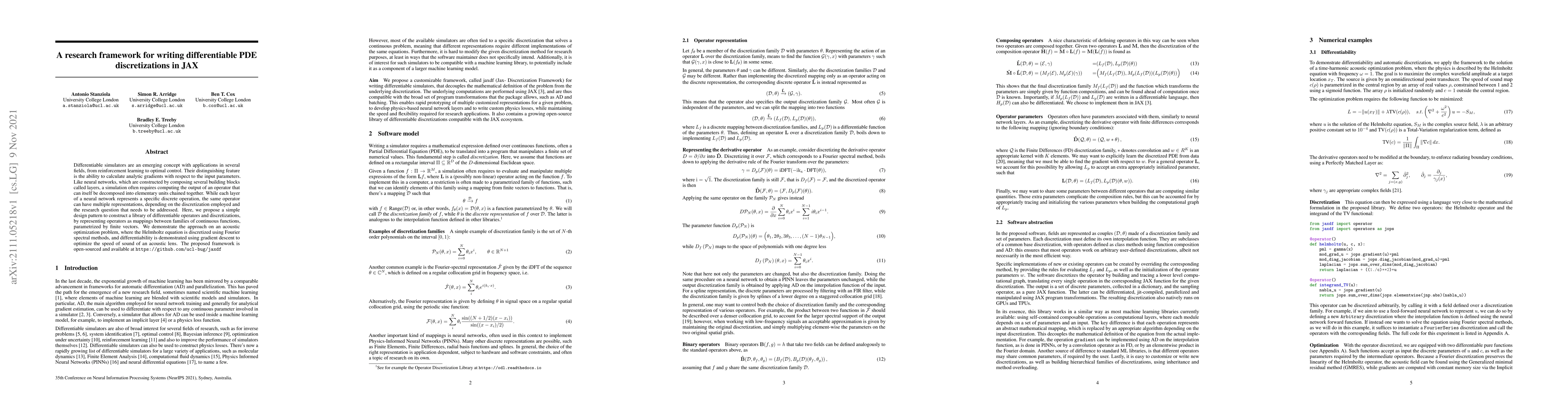 Thumbnail for A research framework for writing differentiable PDE discretizations in
  JAX