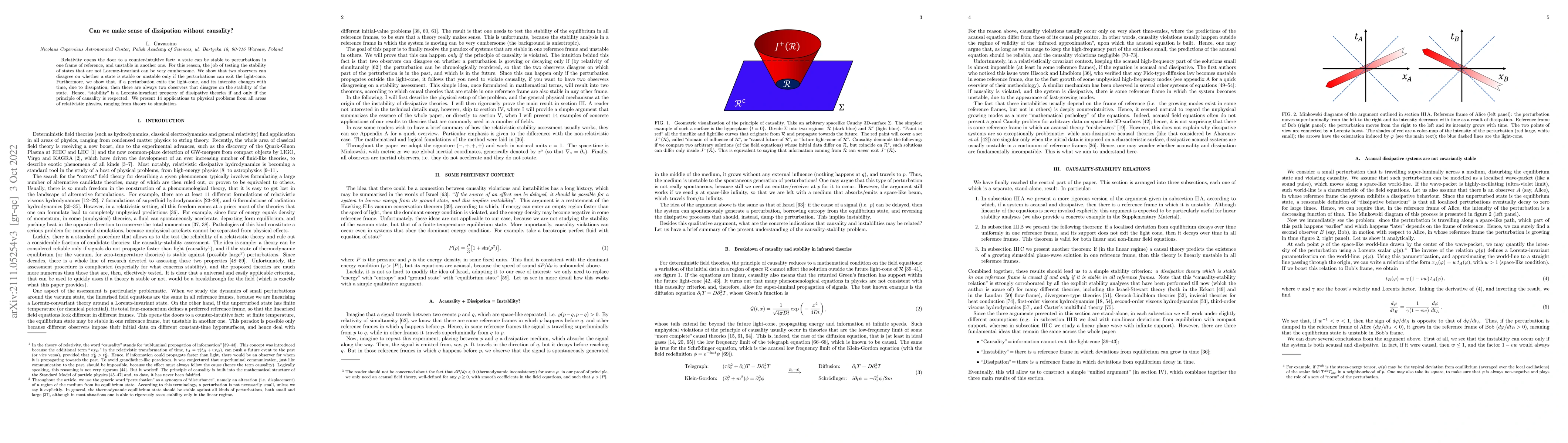 Thumbnail for Can we make sense of dissipation without causality?