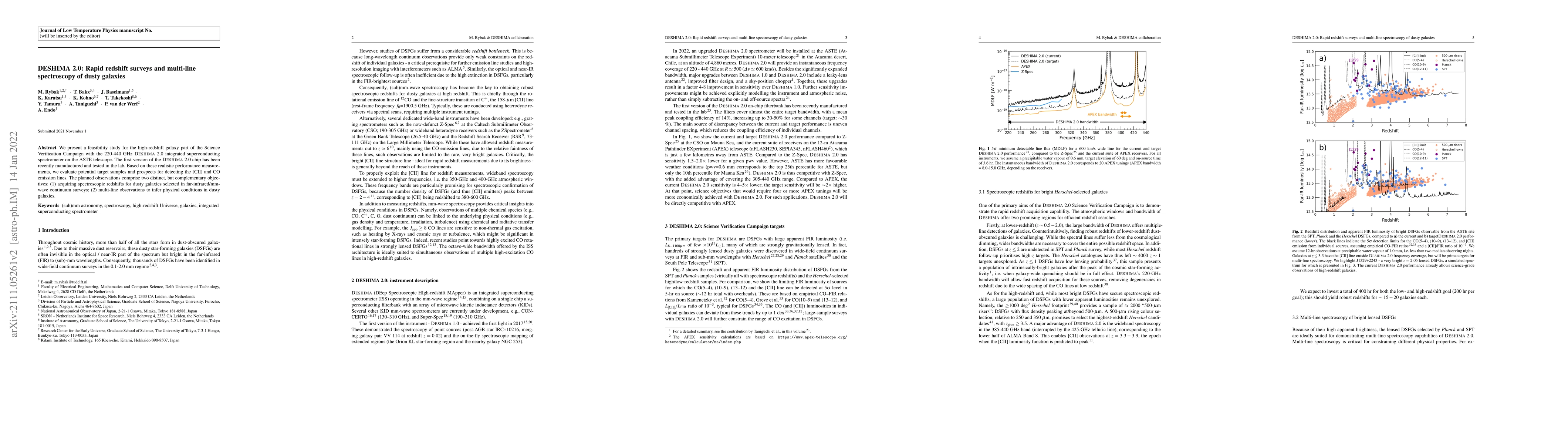 Thumbnail for DESHIMA 2.0: Rapid redshift surveys and multi-line spectroscopy of dusty
  galaxies