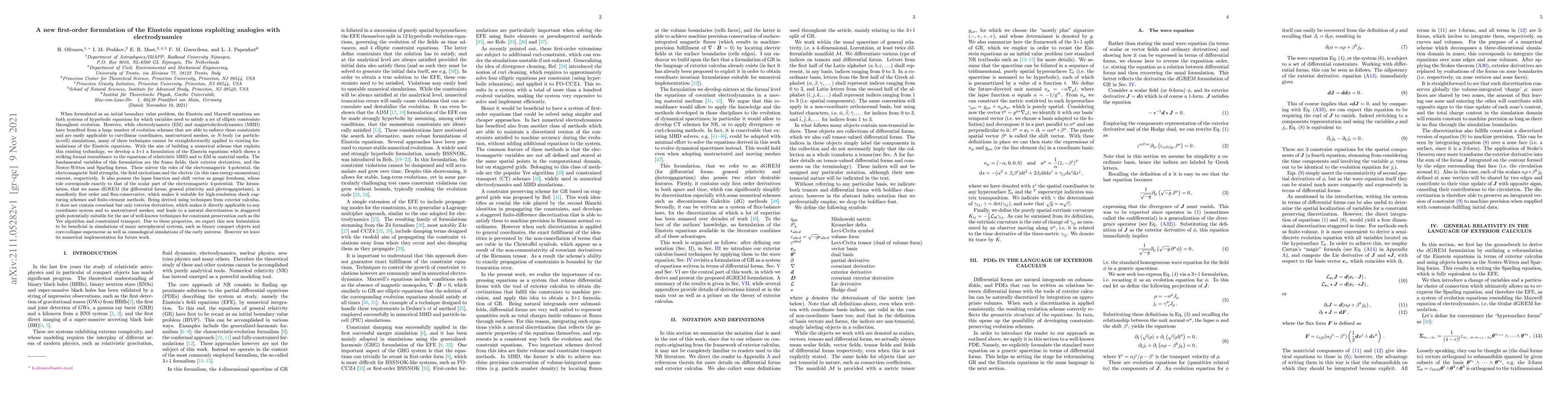 Thumbnail for A new first-order formulation of the Einstein equations exploiting
  analogies with electrodynamics