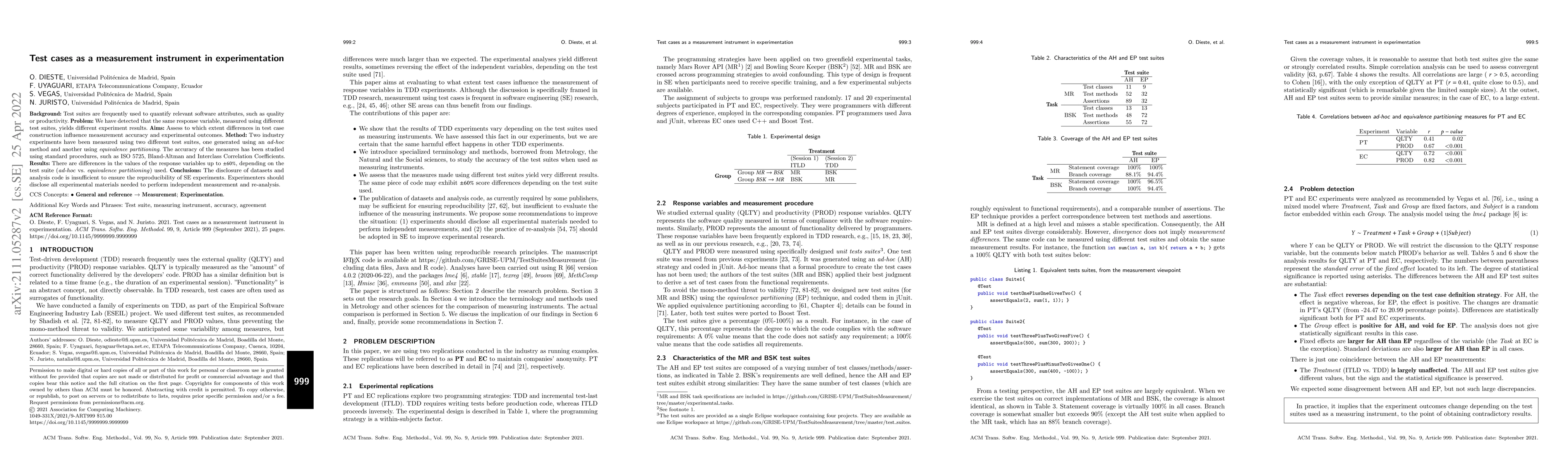 Thumbnail for Test cases as a measurement instrument in experimentation