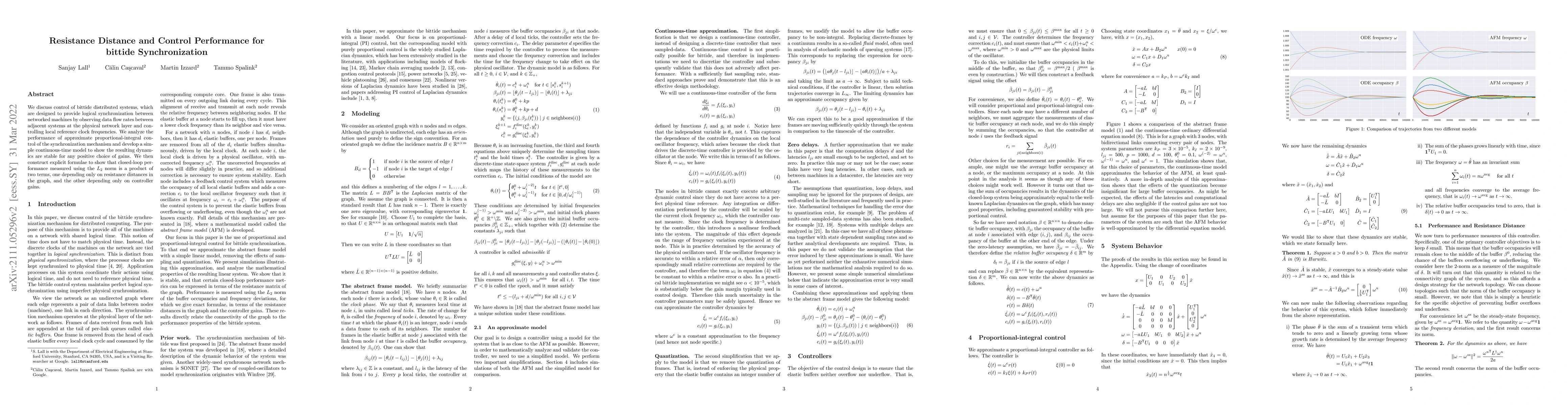 Thumbnail for Resistance Distance and Control Performance for bittide Synchronization