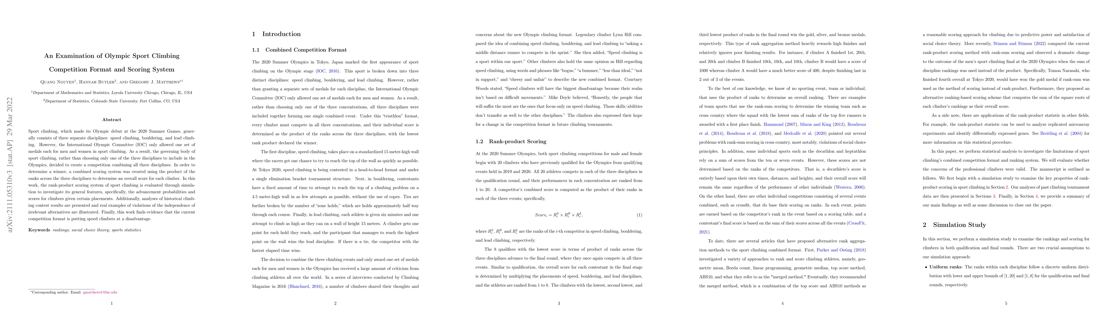 Thumbnail for An Examination of Olympic Sport Climbing Competition Format and Scoring
  System