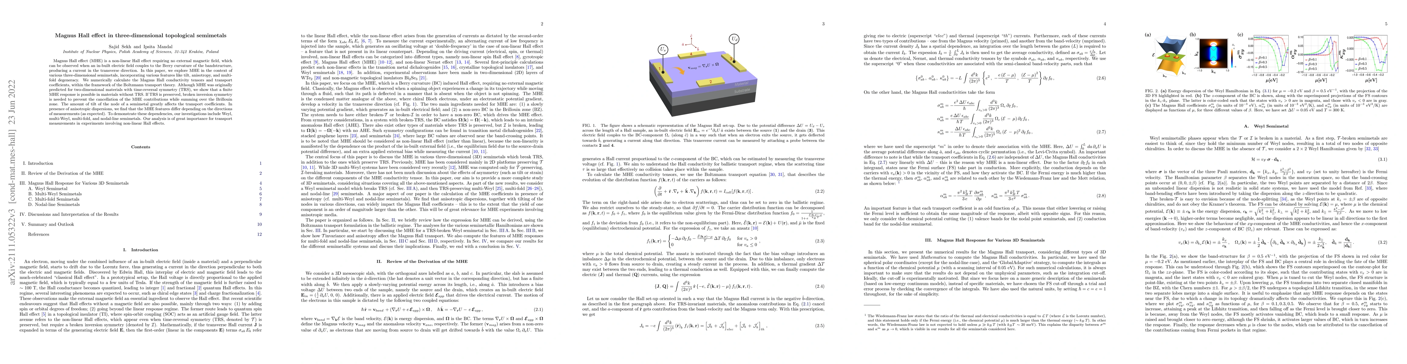 Thumbnail for Magnus Hall effect in three-dimensional topological semimetals