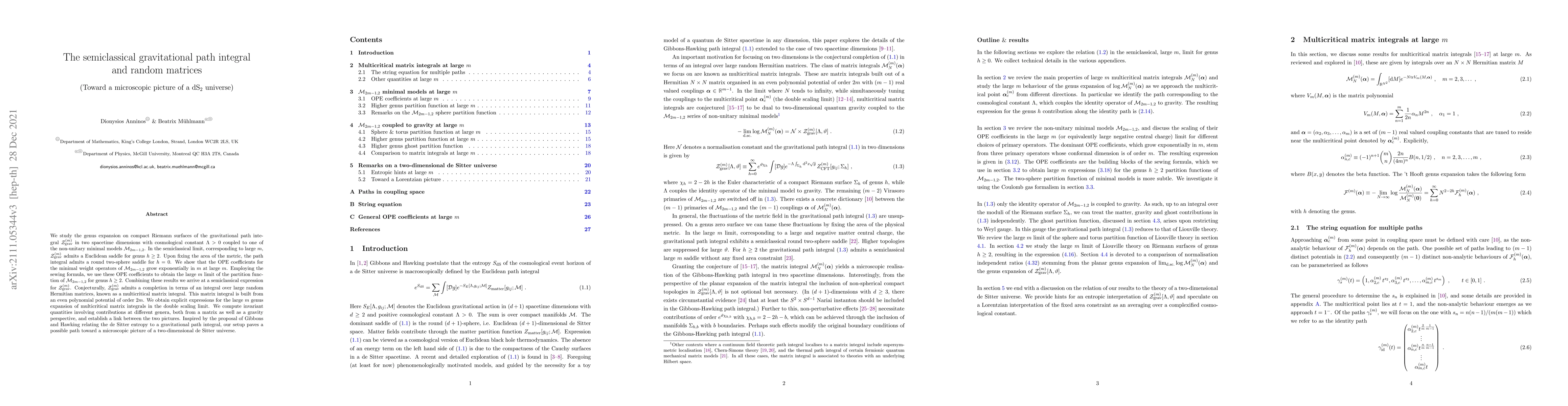 Thumbnail for The semiclassical gravitational path integral and random matrices