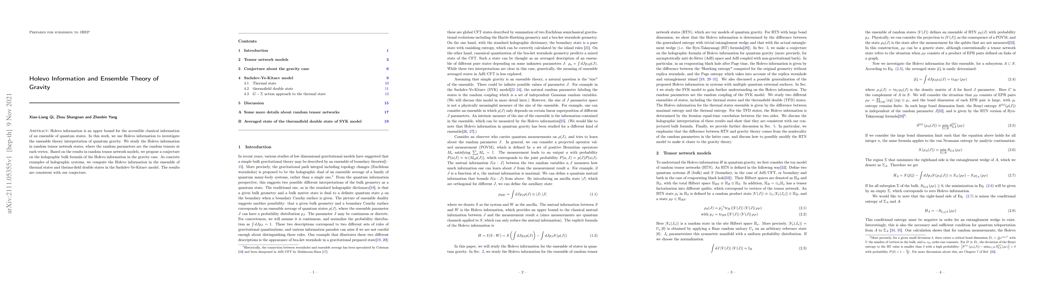 Thumbnail for Holevo Information and Ensemble Theory of Gravity