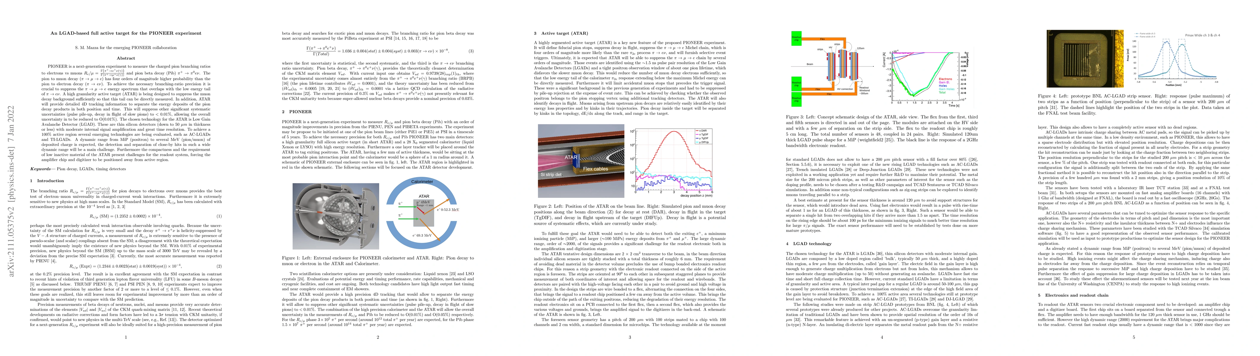 Thumbnail for An LGAD-based full active target for the PIONEER experiment