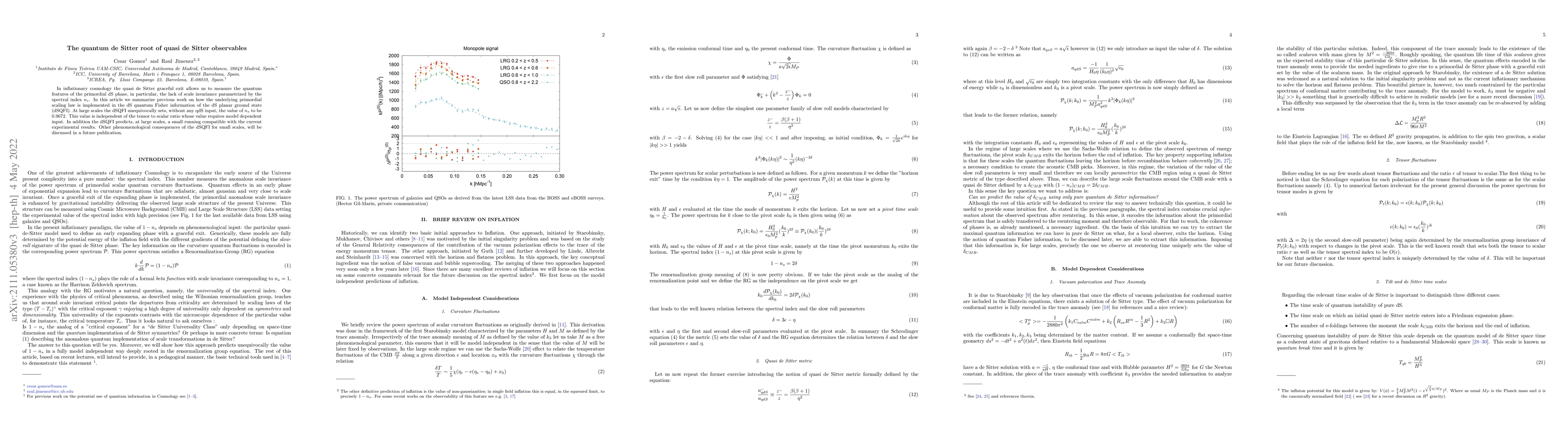 Thumbnail for The quantum de Sitter root of quasi de Sitter observables: a pedagogical
  review