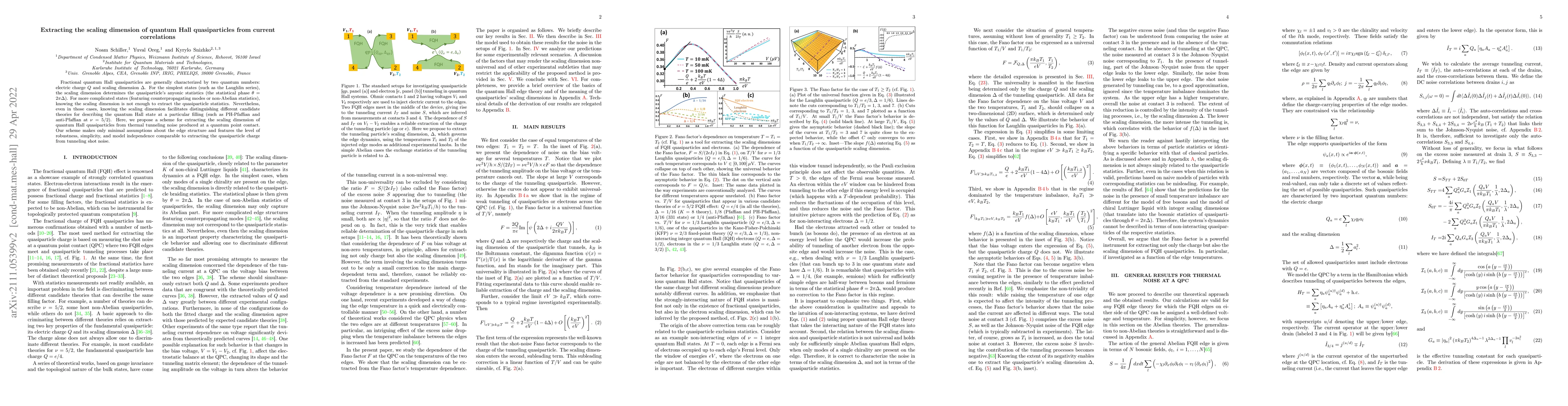 Thumbnail for Extracting the scaling dimension of quantum Hall quasiparticles from
  current correlations