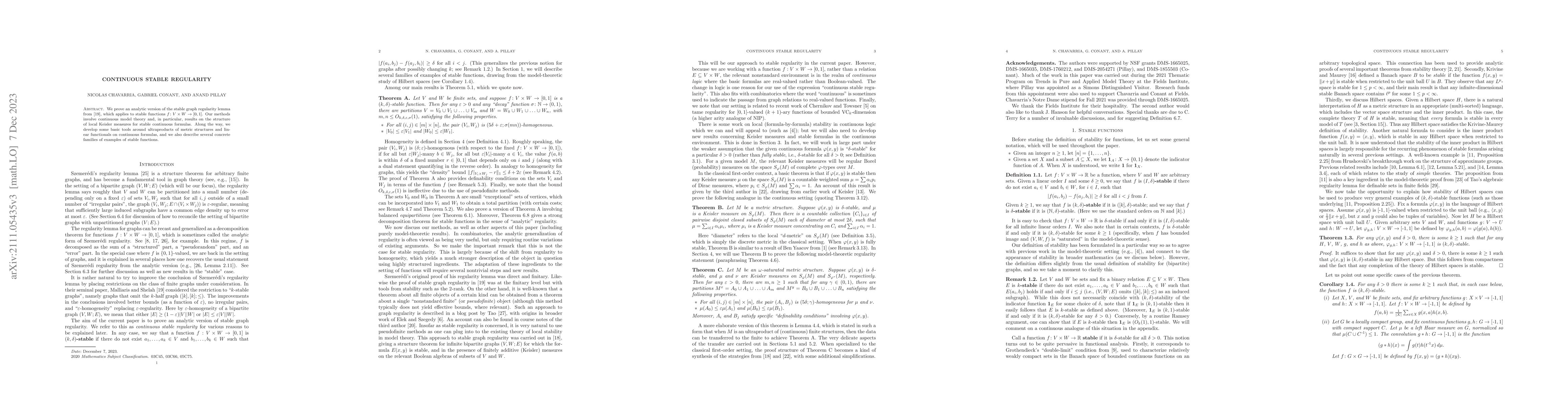 Thumbnail for Continuous stable regularity