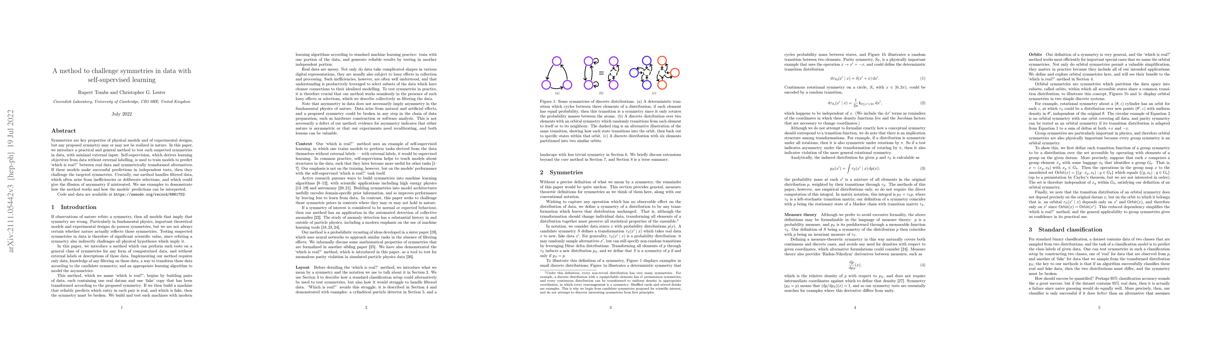 Thumbnail for A method to challenge symmetries in data with self-supervised learning