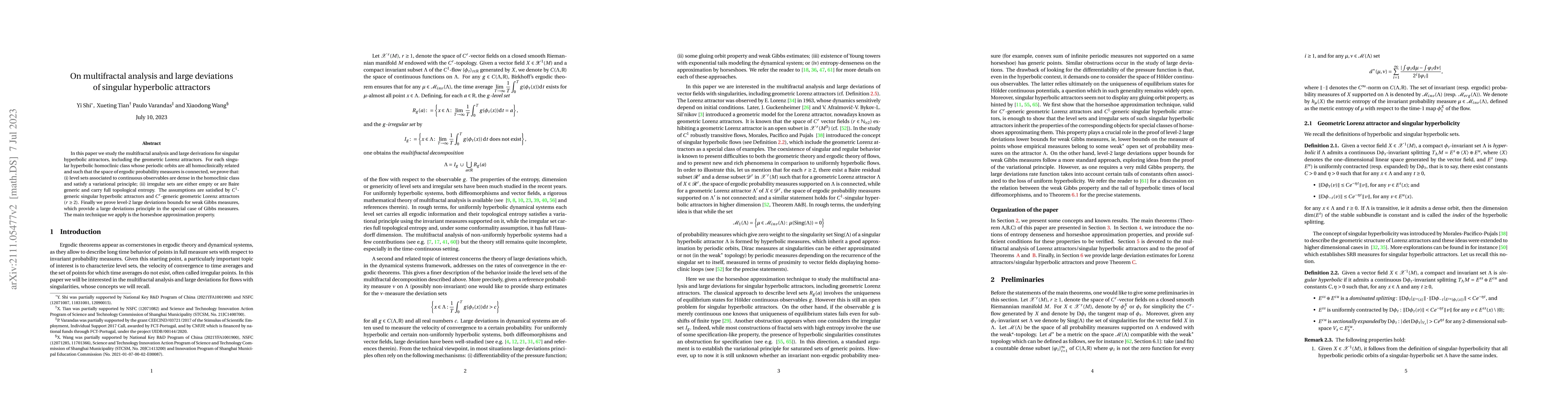Thumbnail for On multifractal analysis and large deviations of singular-hyperbolic
  attractors