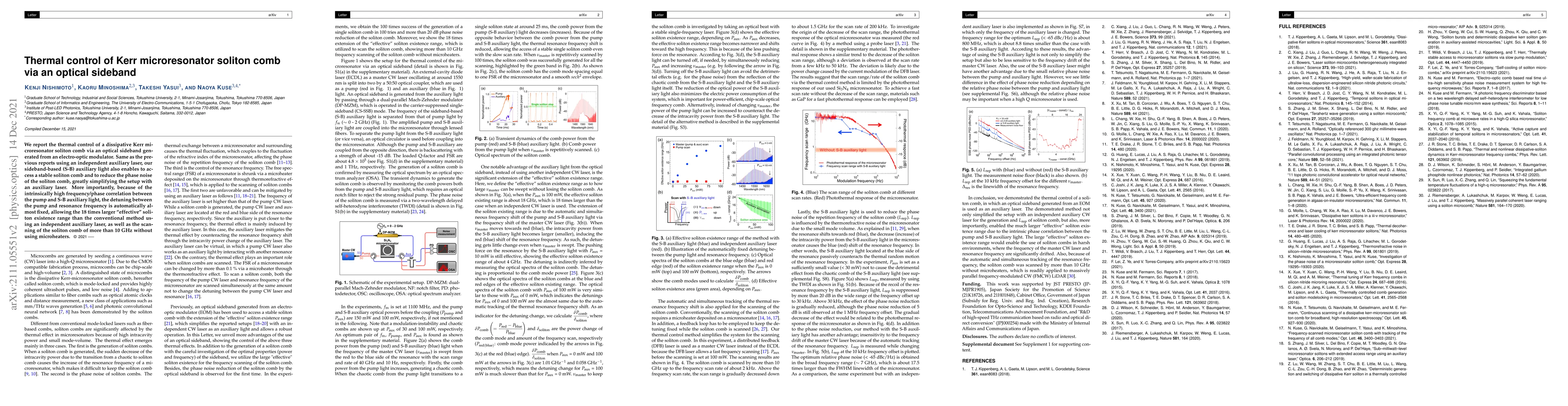 Thumbnail for Thermal control of Kerr microresonator soliton comb via an optical
  sideband