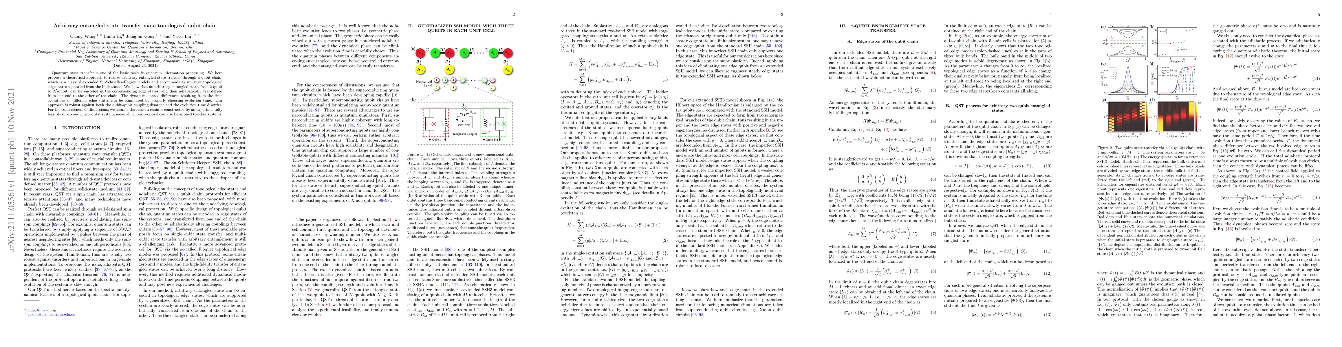 Thumbnail for Arbitrary entangled state transfer via a topological qubit chain