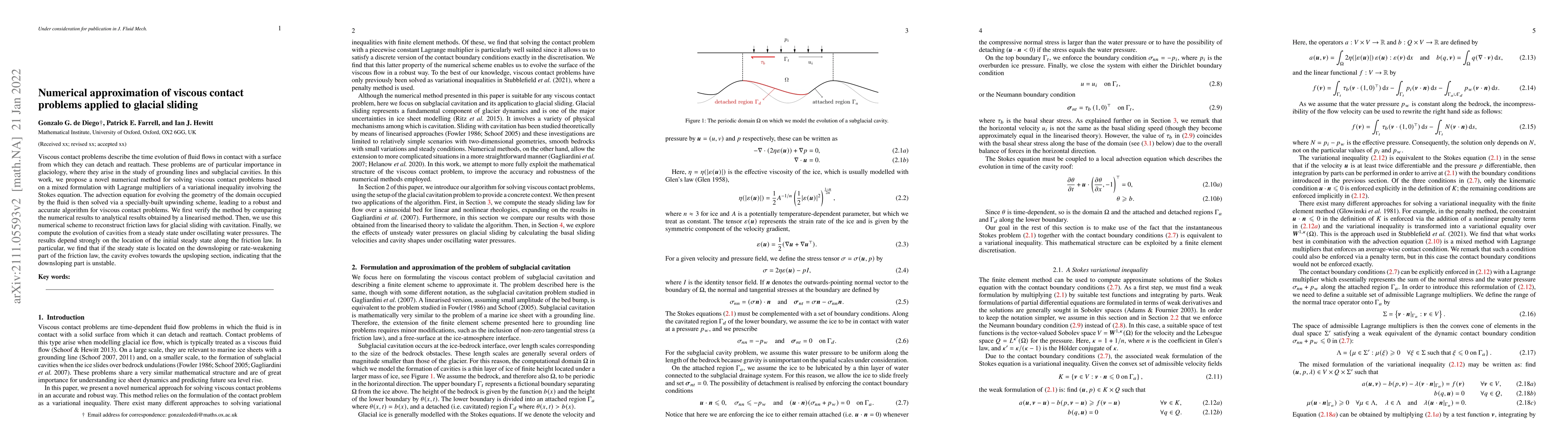 Thumbnail for Numerical approximation of viscous contact problems applied to glacial
  sliding