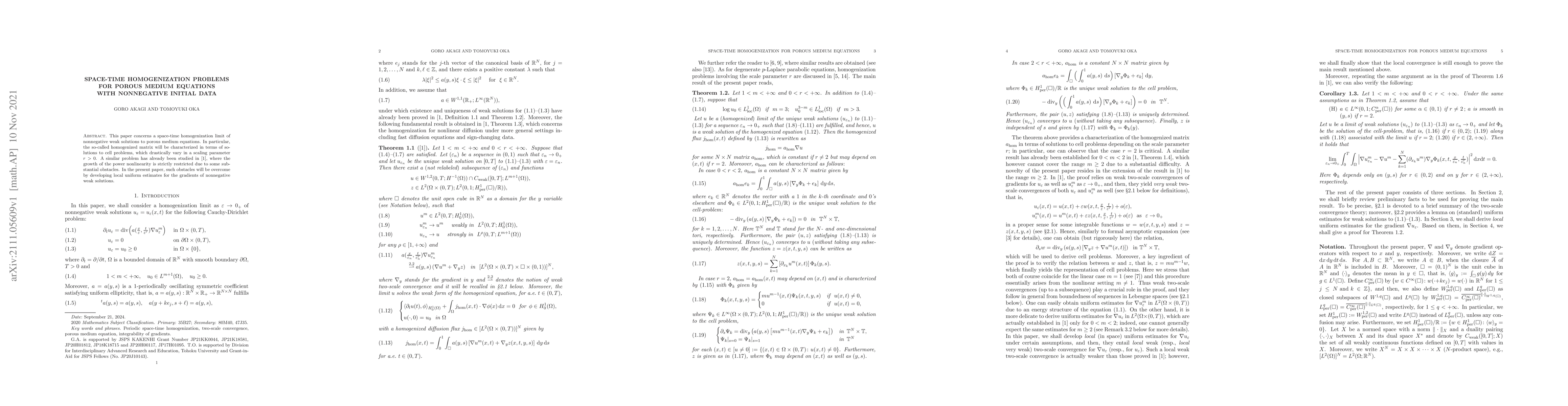 Thumbnail for Space-time homogenization problems for porous medium equations with
  nonnegative initial data
