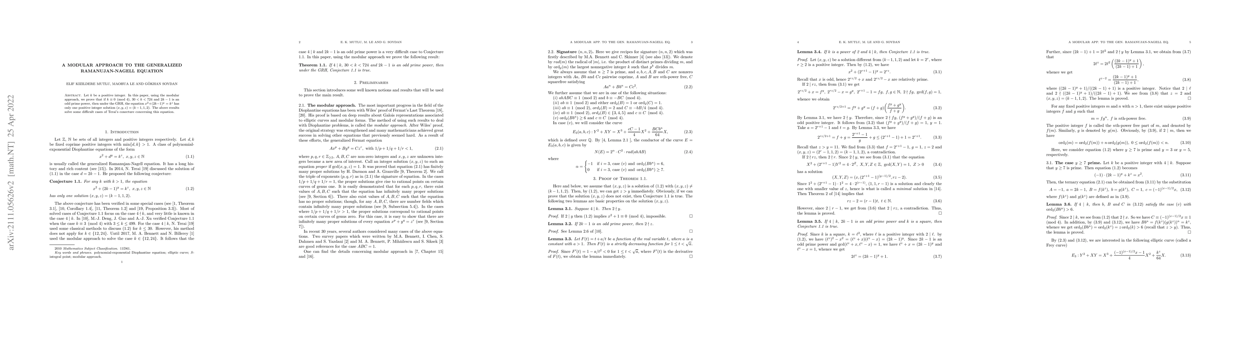 Thumbnail for A modular approach to the generalized Ramanujan-Nagell equation