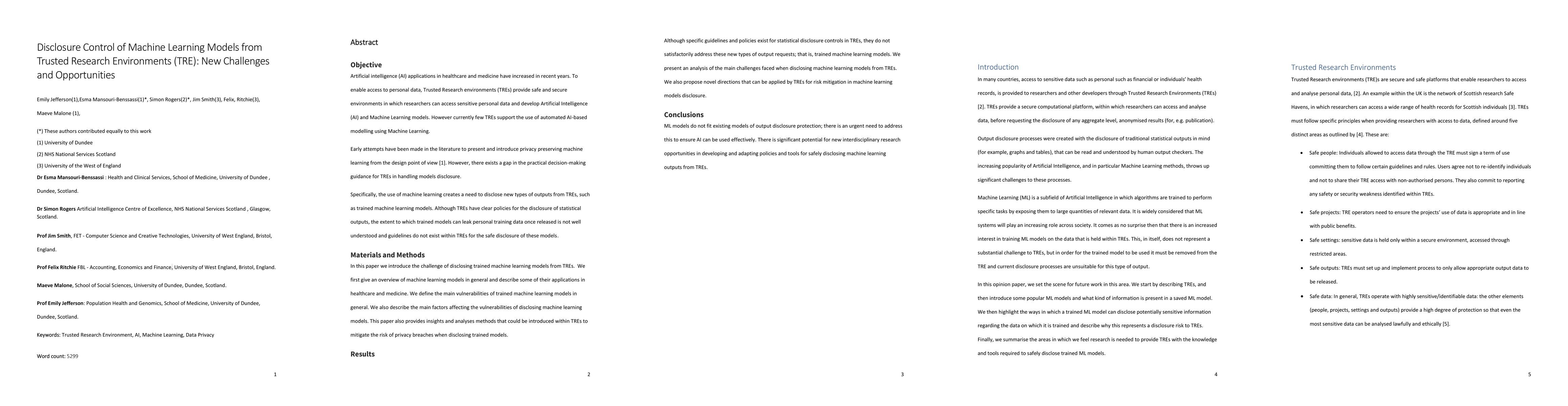 Thumbnail for Machine Learning Models Disclosure from Trusted Research Environments
  (TRE), Challenges and Opportunities
