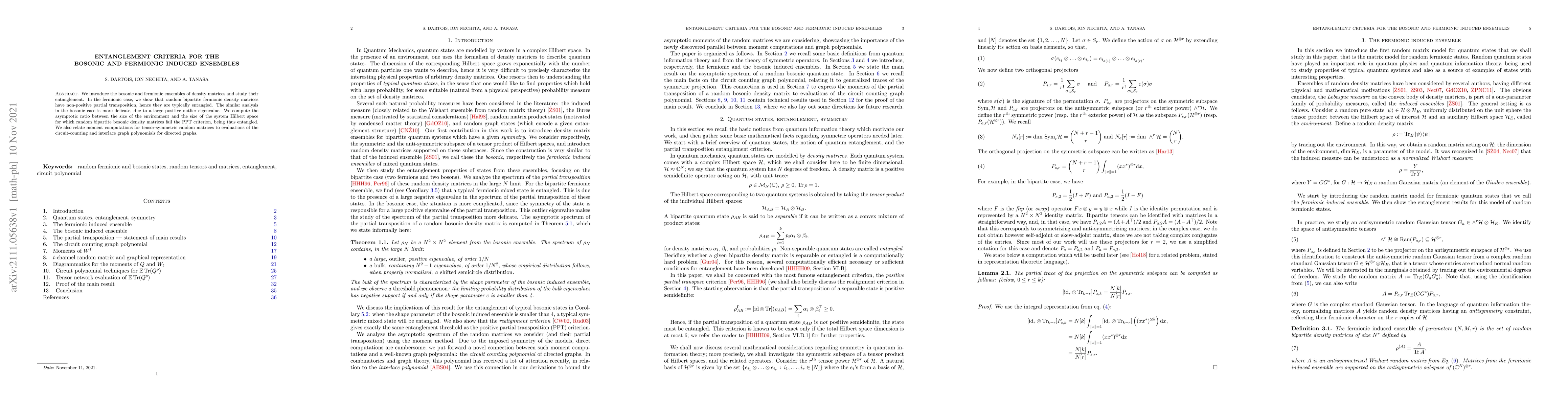 Thumbnail for Entanglement criteria for the bosonic and fermionic induced ensembles