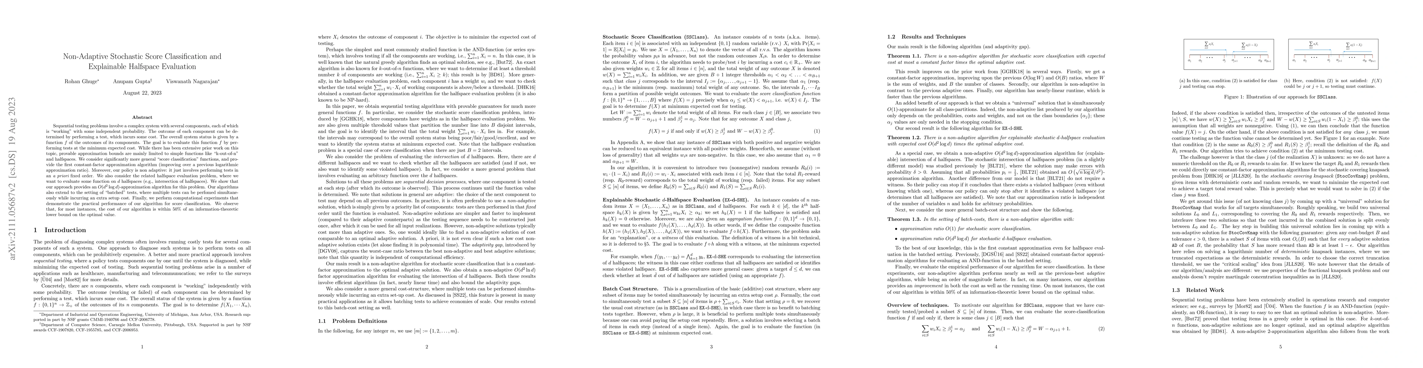 Thumbnail for Non-Adaptive Stochastic Score Classification and Explainable Halfspace
  Evaluation