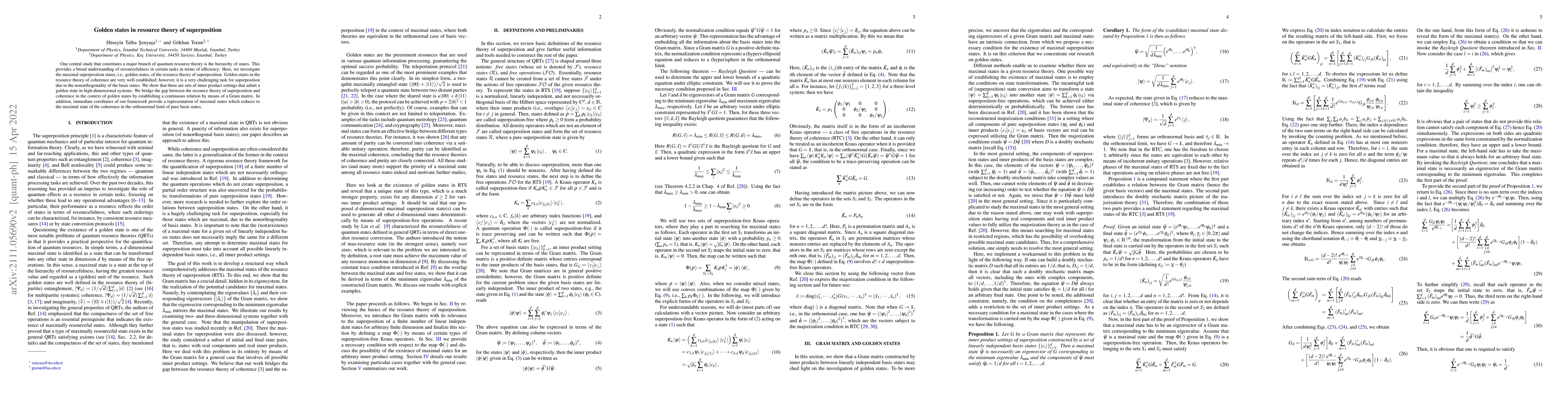 Thumbnail for Golden states in resource theory of superposition
