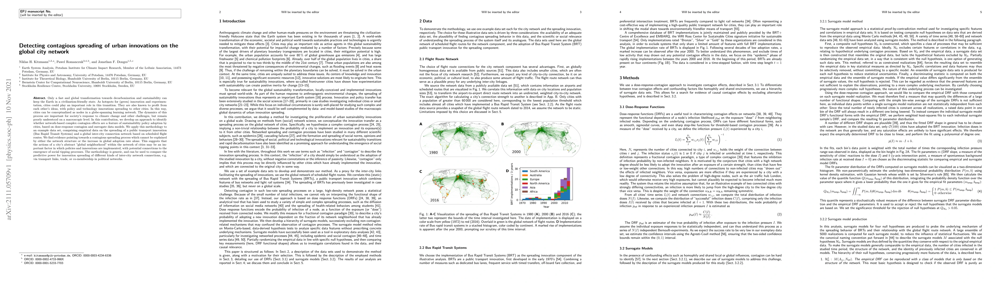 Thumbnail for Detecting contagious spreading of urban innovations on the global city
  network