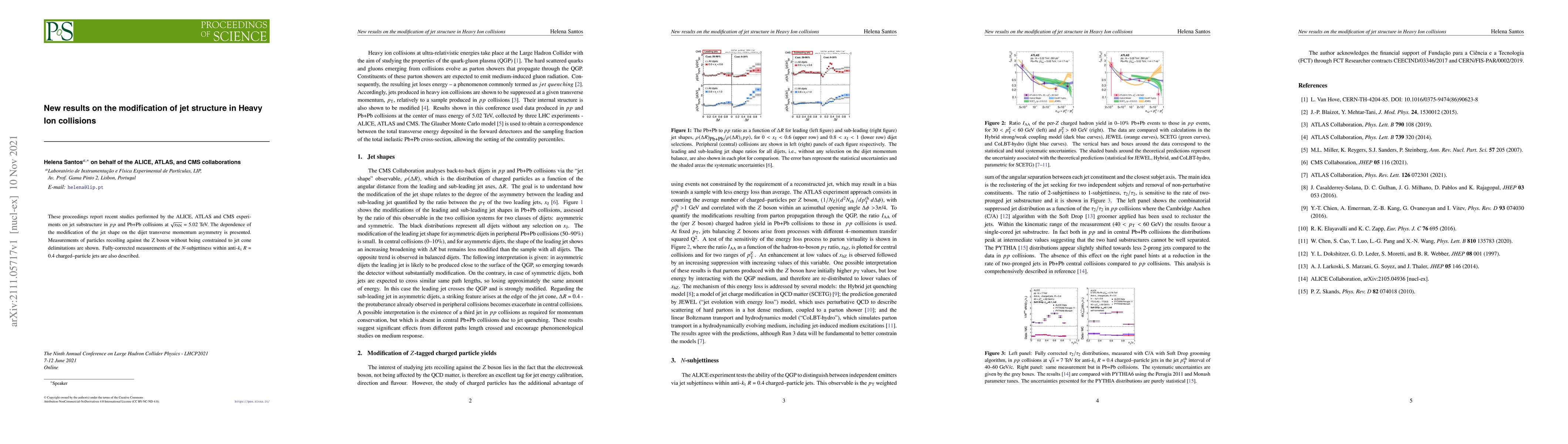 Thumbnail for New results on the modification of jet structure in Heavy Ion collisions