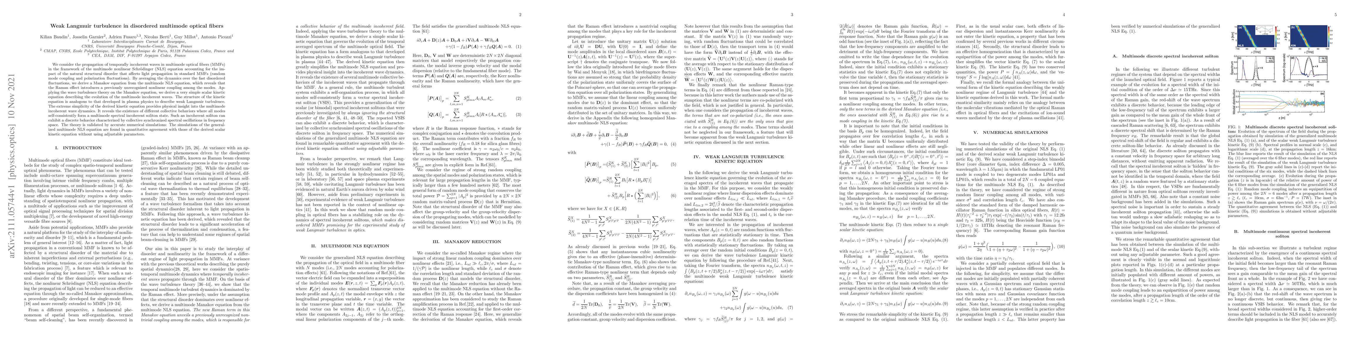 Thumbnail for Weak Langmuir turbulence in disordered multimode optical fibers