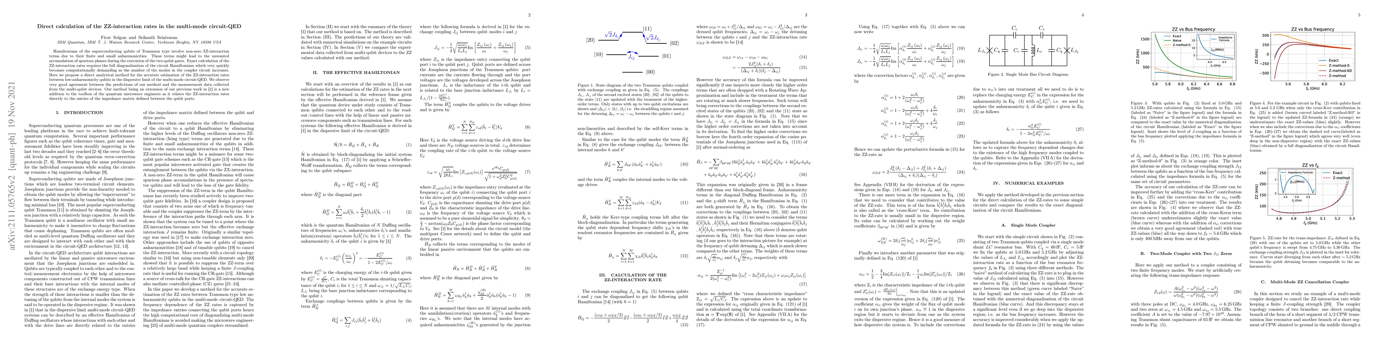 Thumbnail for Direct calculation of the ZZ-interaction rates in the multi-mode
  circuit-QED