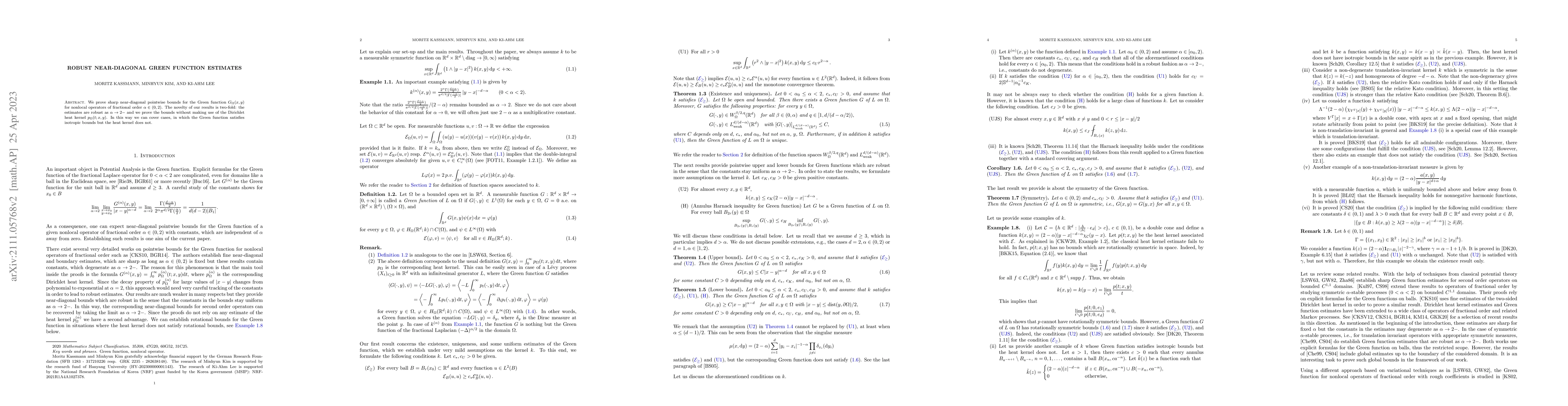 Thumbnail for Robust near-diagonal Green function estimates