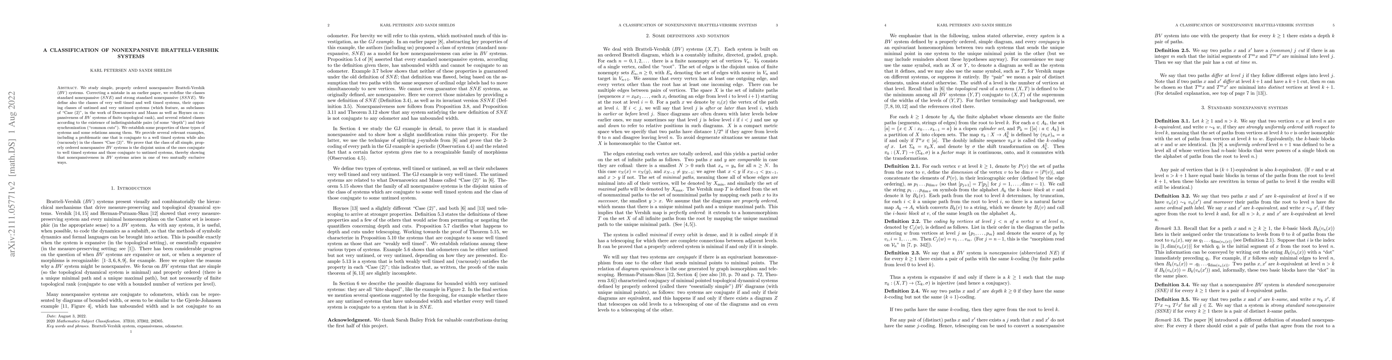 Thumbnail for A classification of nonexpansive Bratteli-Vershik systems