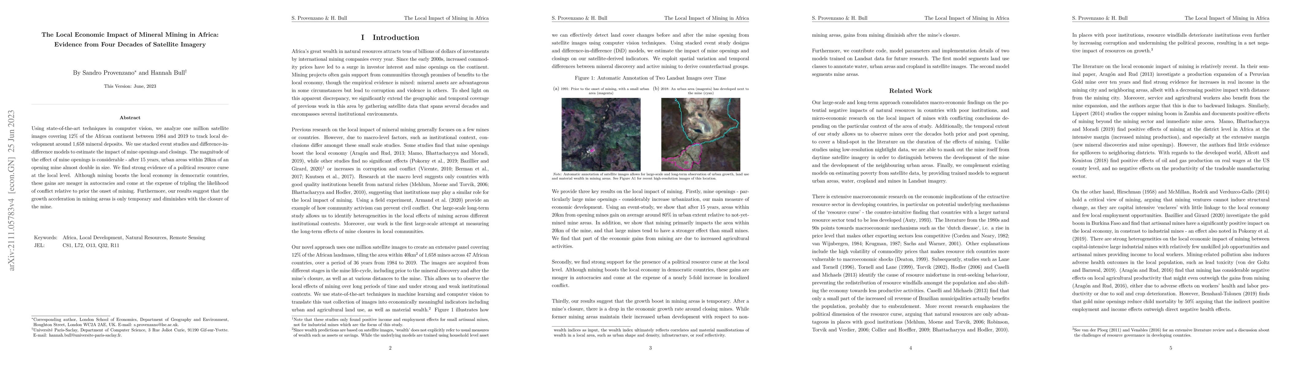 Thumbnail for The Local Economic Impact of Mineral Mining in Africa: Evidence from
  Four Decades of Satellite Imagery