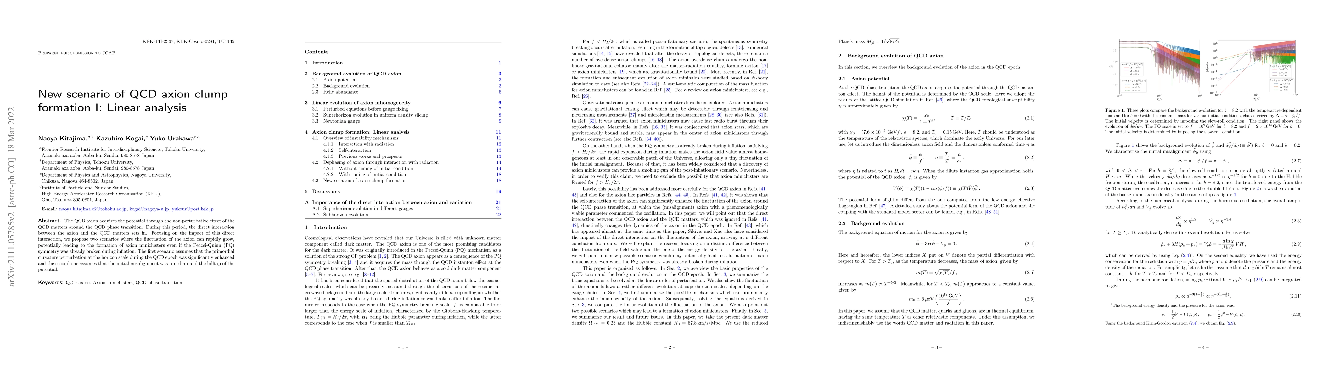 Thumbnail for New scenario of QCD axion clump formation I: Linear analysis