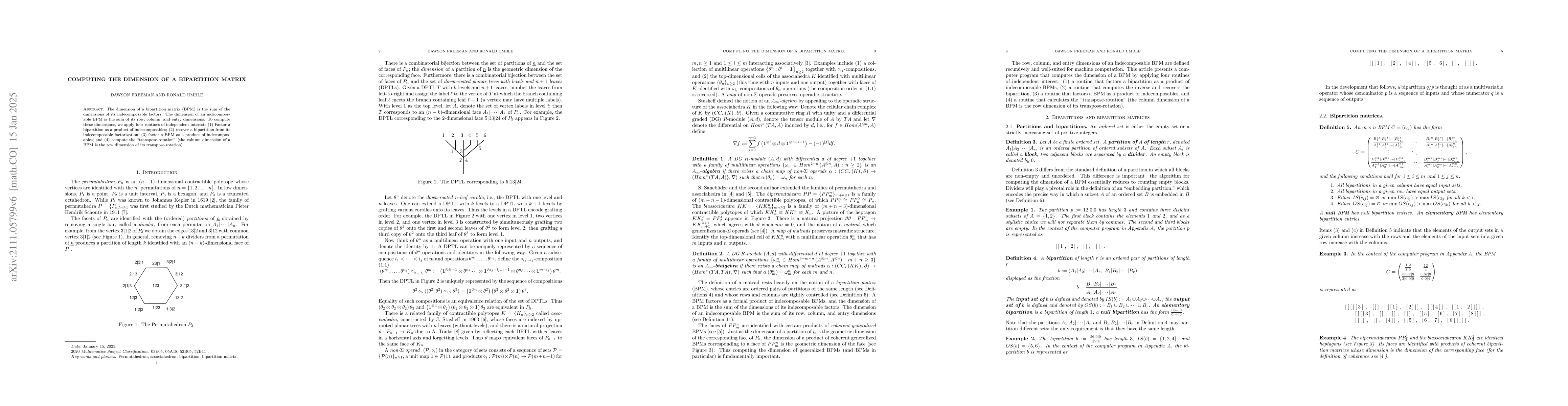 Thumbnail for Computing the Dimension of a Bipartition Matrix