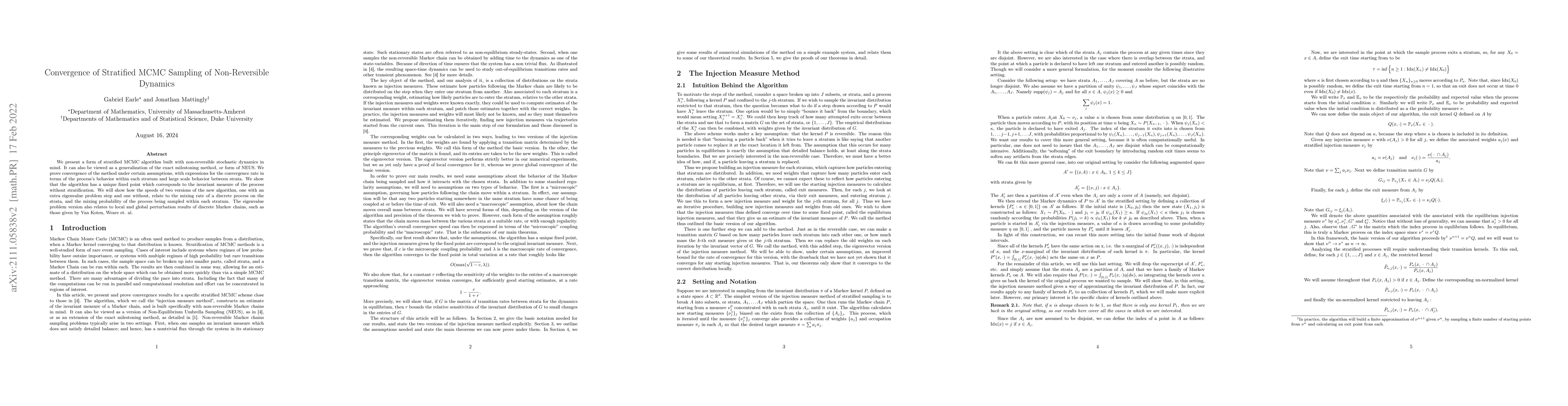 Thumbnail for Convergence of Stratified MCMC Sampling of Non-Reversible Dynamics