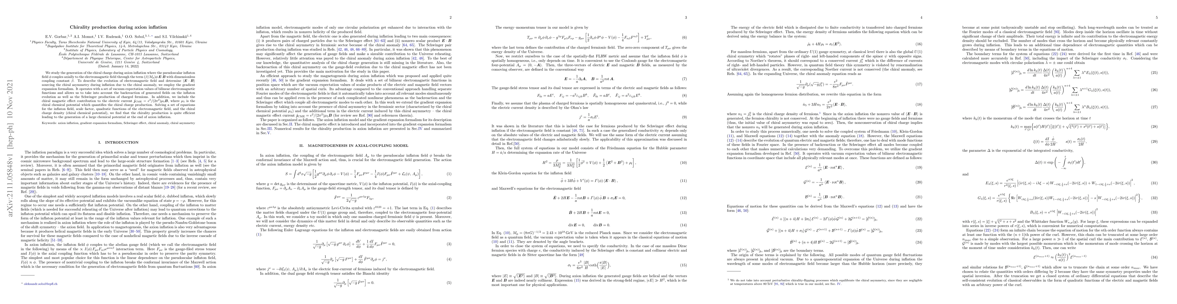 Thumbnail for Chirality production during axion inflation