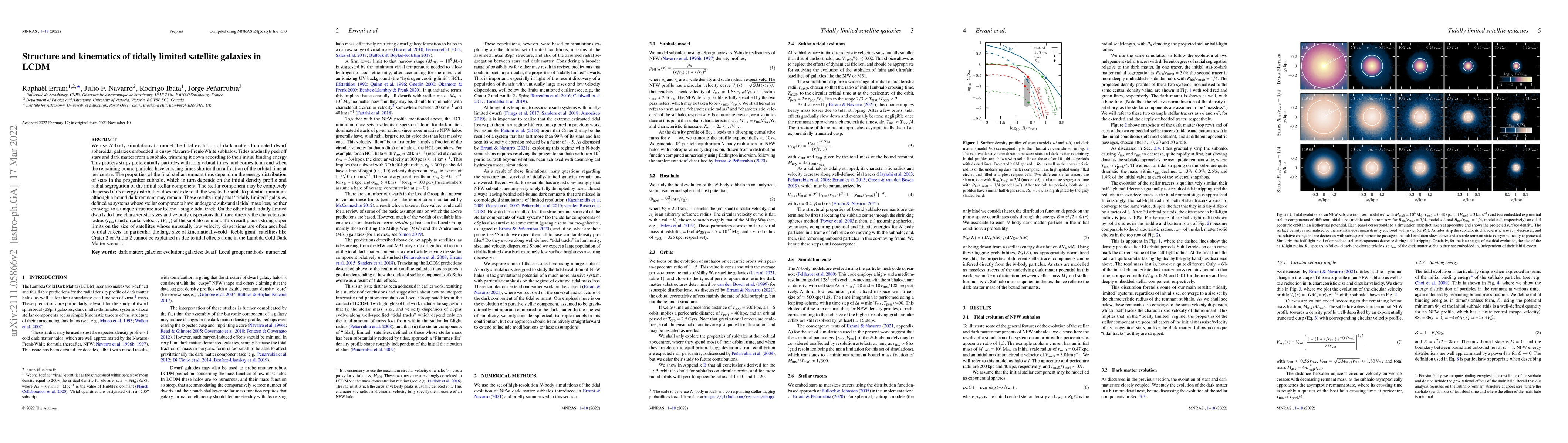 Thumbnail for Structure and kinematics of tidally limited satellite galaxies in LCDM