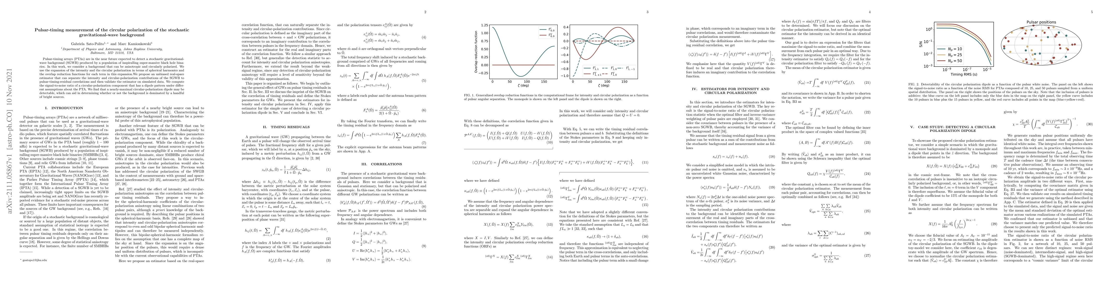 Thumbnail for Pulsar-timing measurement of the circular polarization of the stochastic
  gravitational-wave background