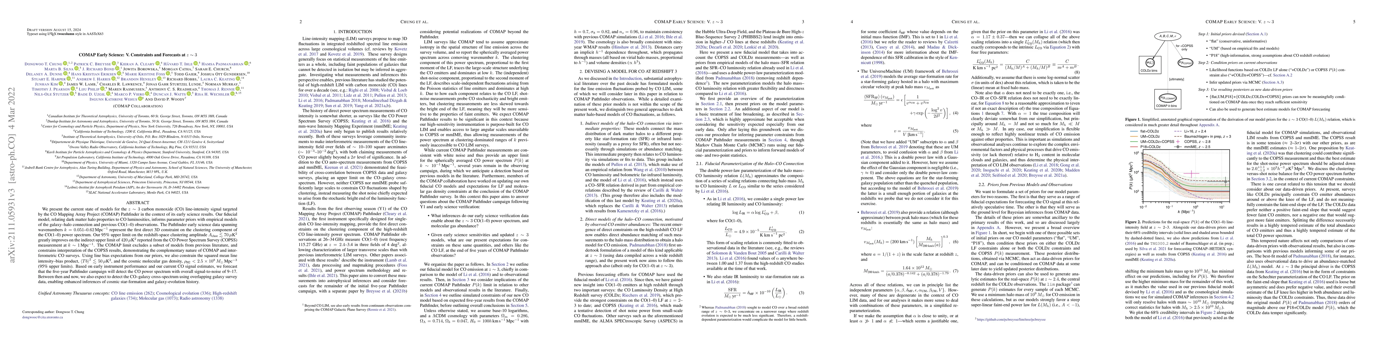 Thumbnail for COMAP Early Science: V. Constraints and Forecasts at $z \sim 3$