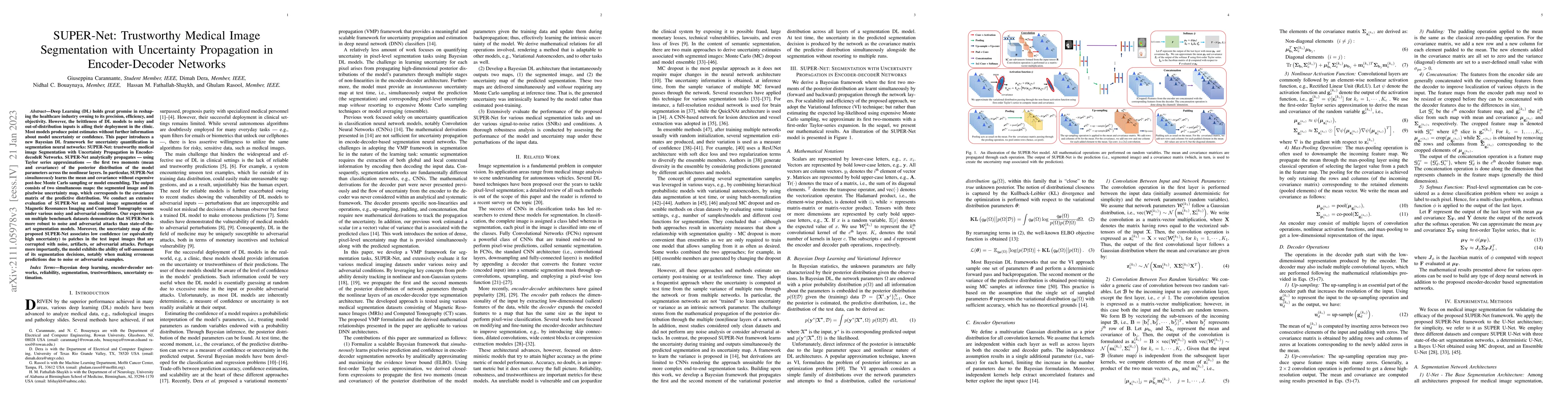 Thumbnail for SUPER-Net: Trustworthy Medical Image Segmentation with Uncertainty
  Propagation in Encoder-Decoder Networks