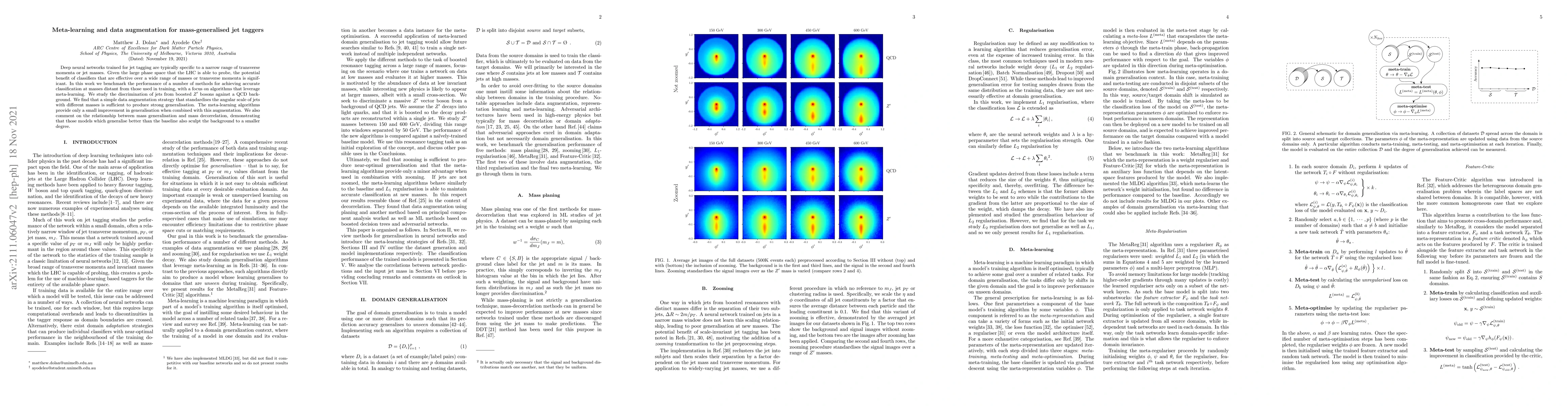 Thumbnail for Meta-learning and data augmentation for mass-generalised jet taggers
