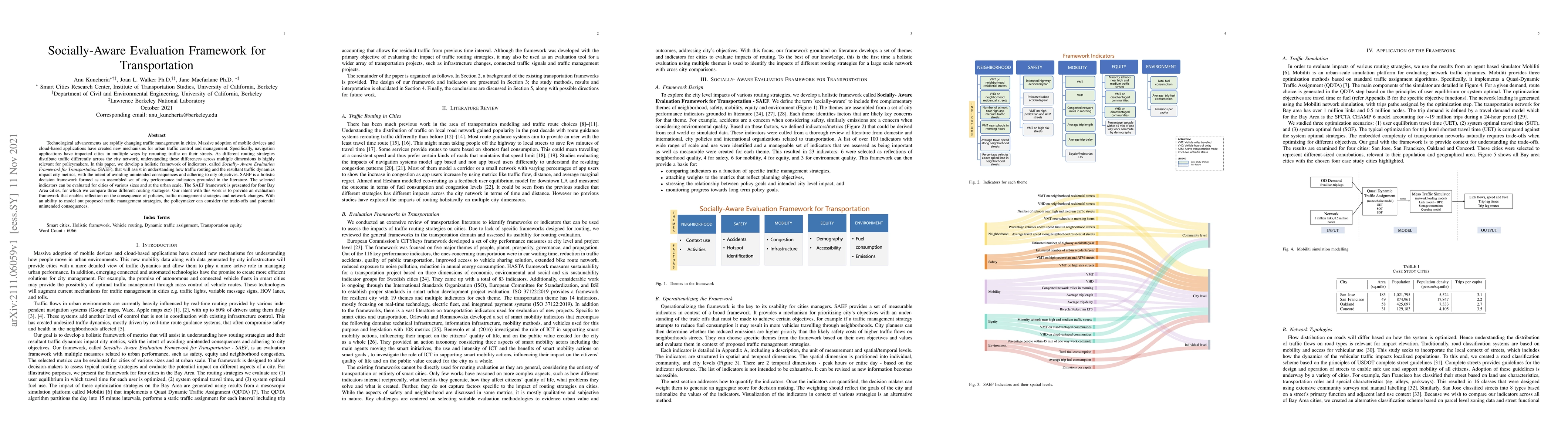 Thumbnail for Socially-Aware Evaluation Framework for Transportation