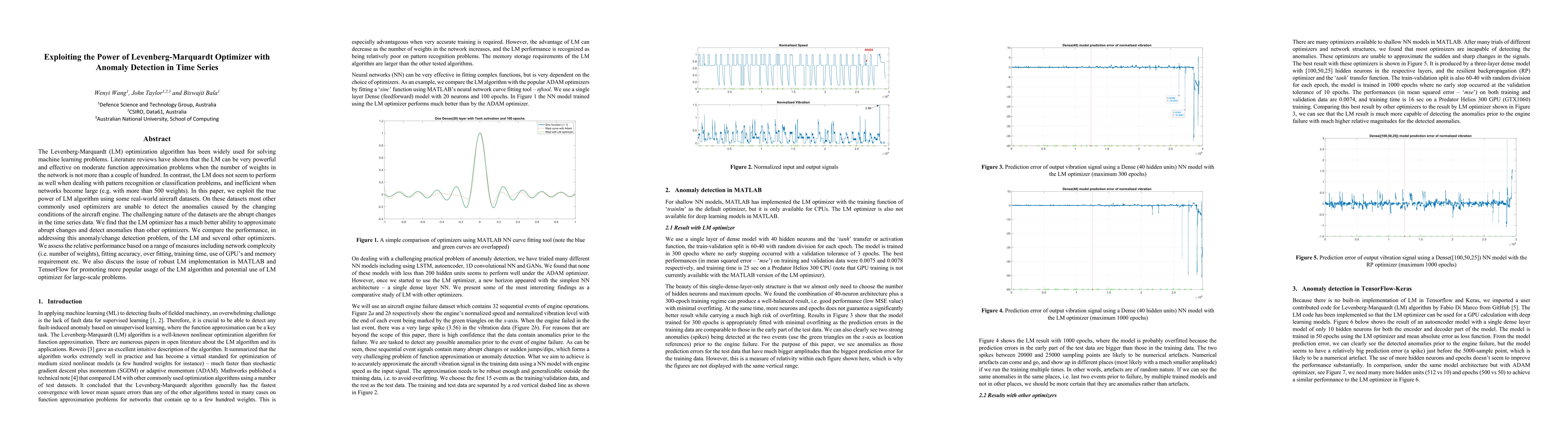 Thumbnail for Exploiting the Power of Levenberg-Marquardt Optimizer with Anomaly
  Detection in Time Series