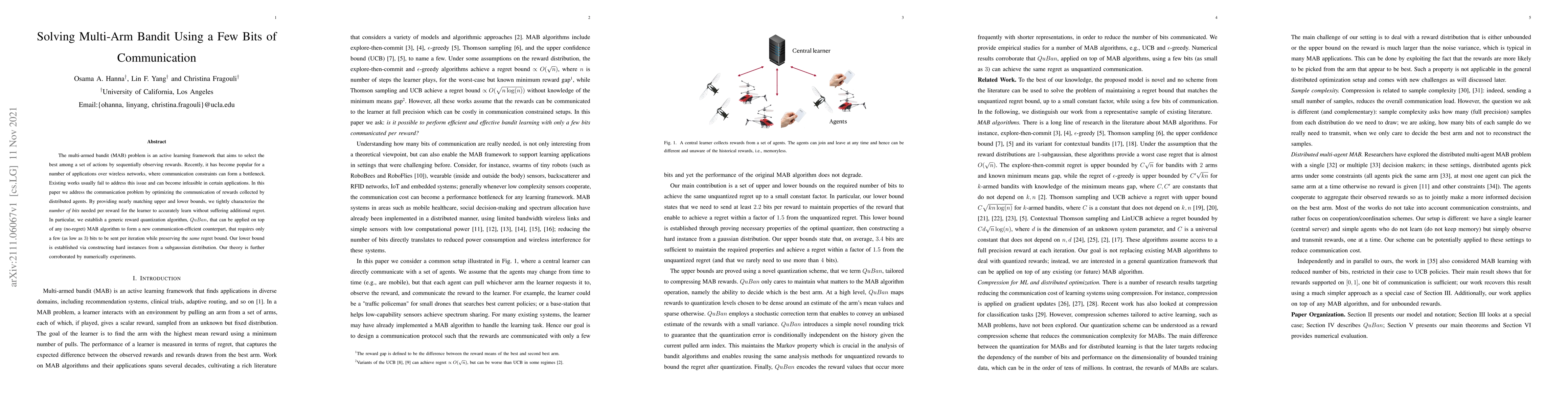 Thumbnail for Solving Multi-Arm Bandit Using a Few Bits of Communication
