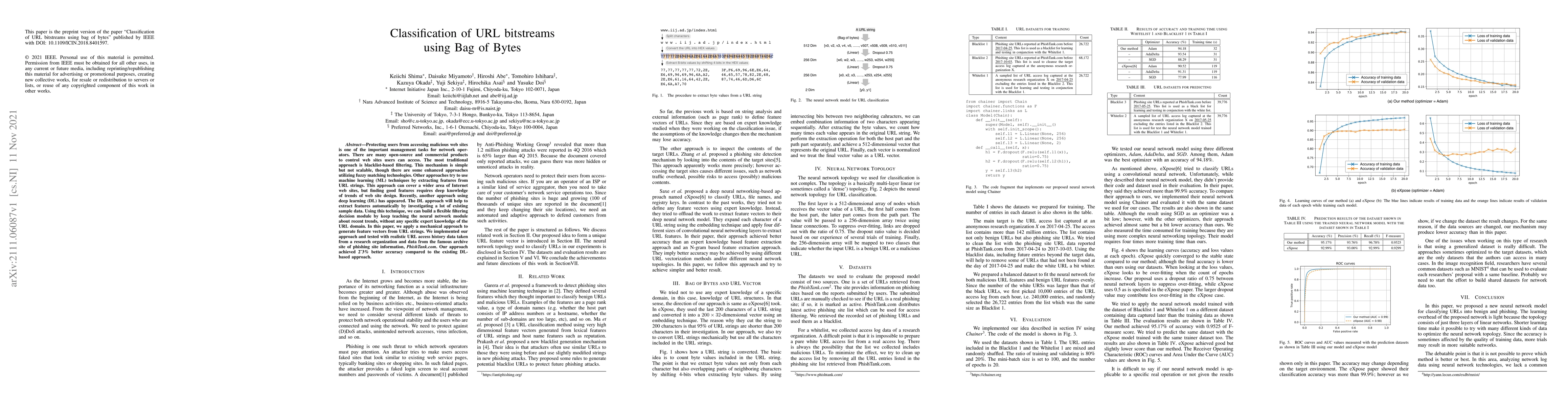 Thumbnail for Classification of URL bitstreams using Bag of Bytes
