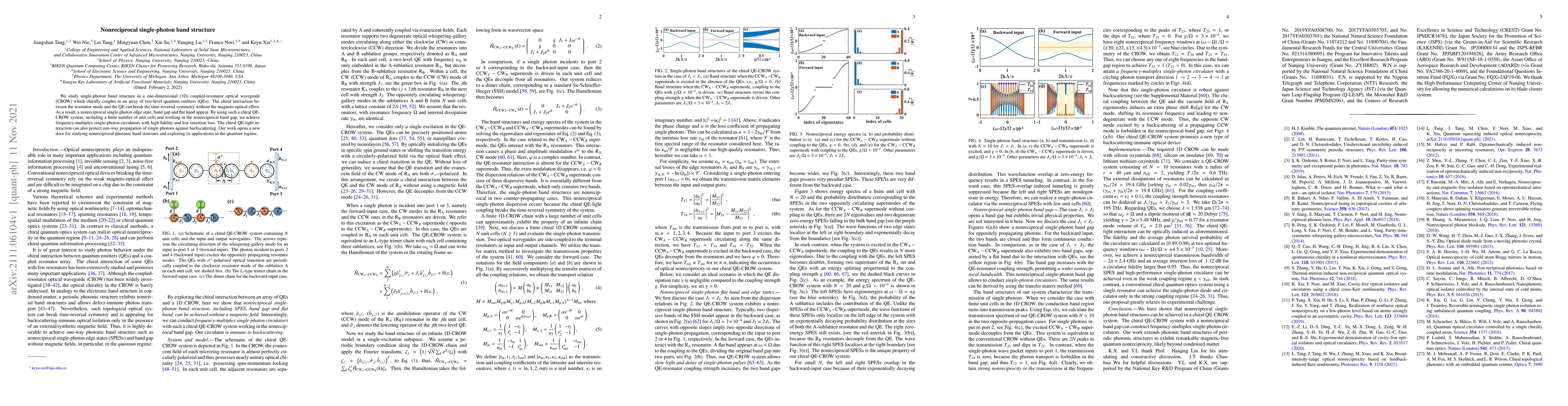 Thumbnail for Nonreciprocal single-photon band structure
