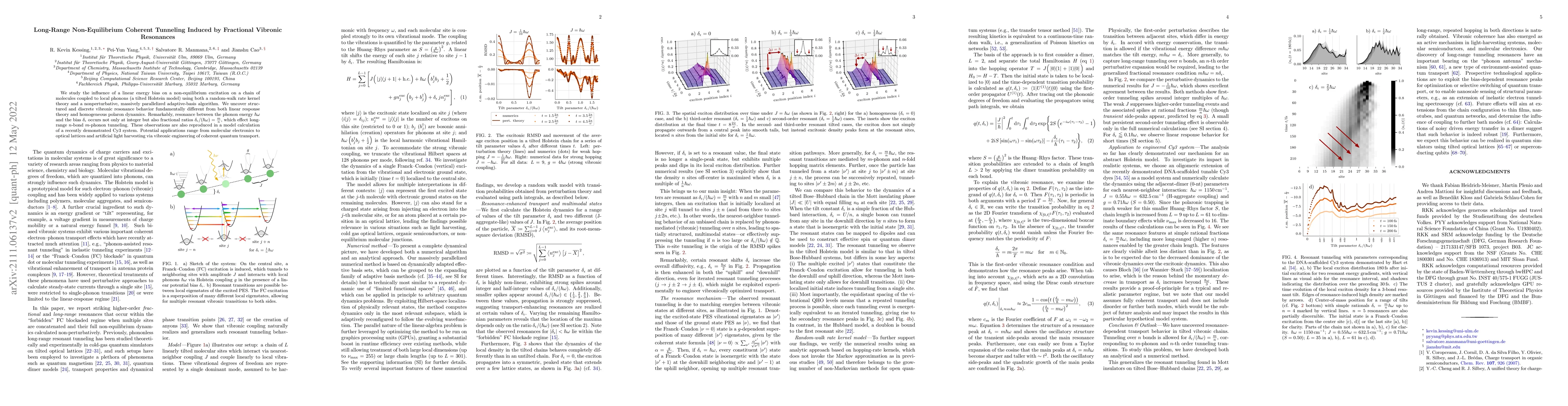 Thumbnail for Long-Range Non-Equilibrium Coherent Tunneling Induced by Fractional
  Vibronic Resonances